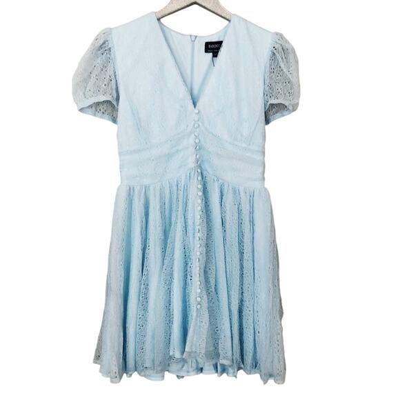 Bardot Dresses & Skirts - Bardot Blue Mist Bonnie Puff Short Sleeve Lace Dress NEW